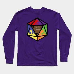 Rainbow Pronoun Pride D20 They/Them Long Sleeve T-Shirt